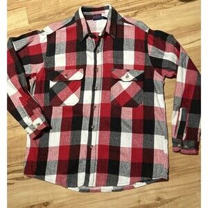 Dakota Five Brother Flannel Shirt Thick Heavy Large Lumber Jack Red White Black